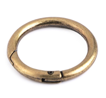 Runder Karabiner Altmessing - Ø 32 mm